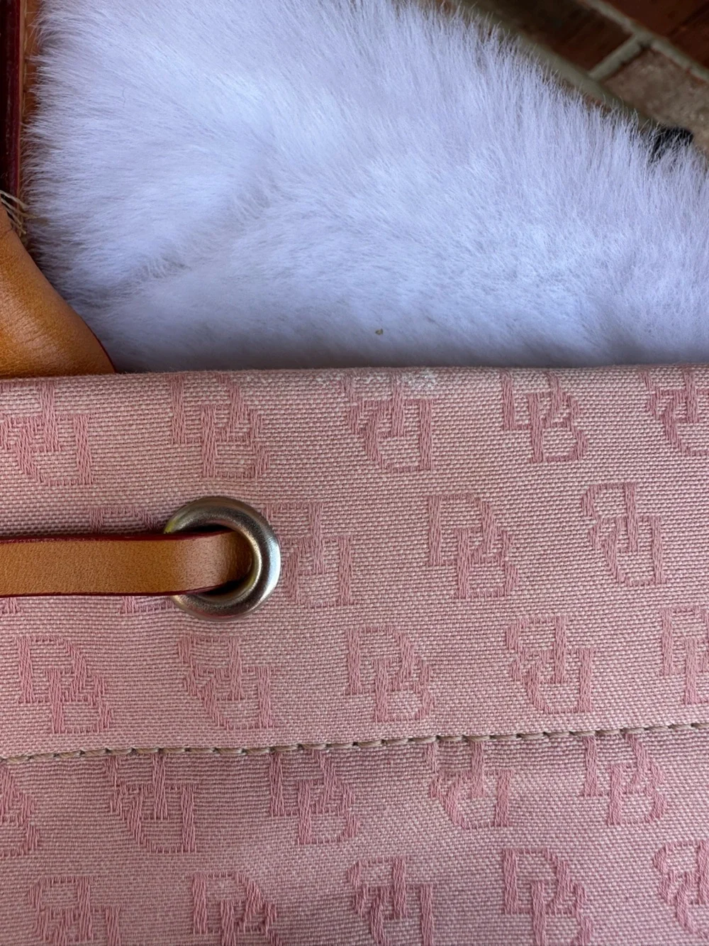 Dooney & Bourke Pink Signature Logo Tassel Tote Bag - Picture 6 of 16